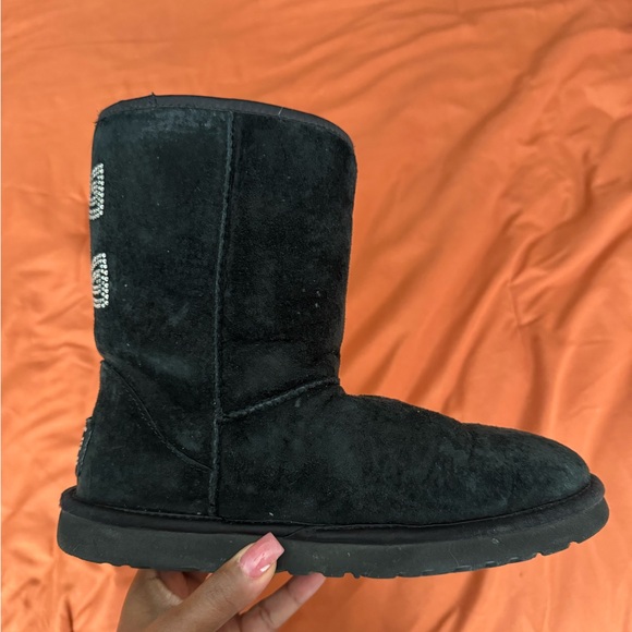 Black Bailey Bow Uggs with Swarovski Crystals - Picture 2 of 6